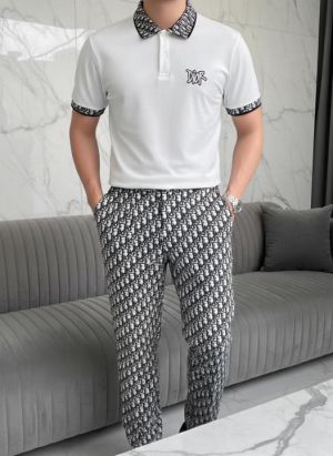 Christian Dio White Imported Premium Track Suit With Brand Carry Bag F3395-WH