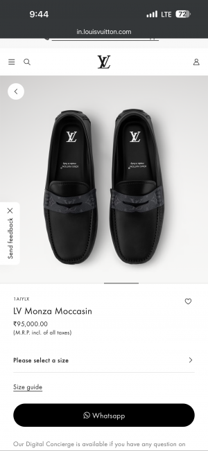 Louiis Vuitton LV Monza Moccasin Premium Leather Quality With Og Box