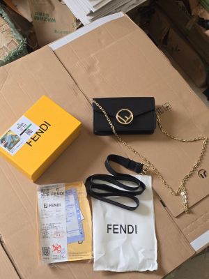 Fenddi Vittelo Cruise 2Way Street Style Sling Waist Bag With OG Box & Dust Bag (Black - 811)