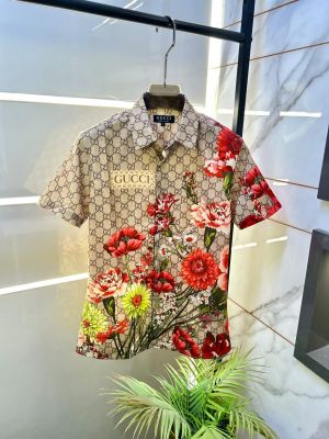 Gucc Black Imported Premium Half Sleeves Printed Shirt F5057-KH