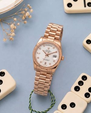 Rolee_x Oyster Perpetual Day Date Diamond Copper White