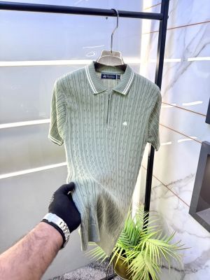 Brooks Brothers knitted Green Zipper Super Premium Collar Neck Polo T-shirt F3587-GR