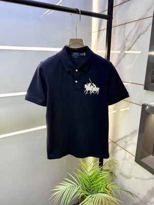 Ralp Lauren Polo Navy Premium Back Printed Collar Neck T-shirt F2629-NY