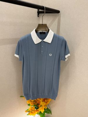 Fred Perry Sky knitted Polo Super Premium Collar Neck T-shirt F4023-SK
