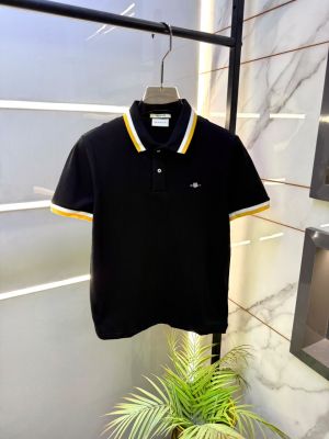 Gant Black Premium Collar Neck Polo T-shirt F5064-BL