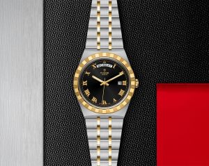 Tudor Royal Automatic 2 ton gold Black Roman ank