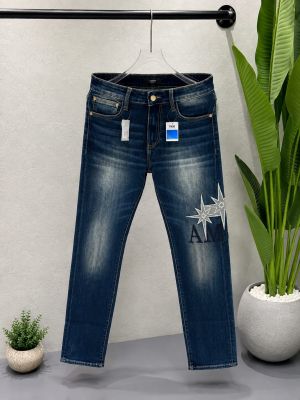 Amir Blue Shade Straight Fit Premium Imported Stretchable Lycra Fabric Denim with Embroidered Work 4531