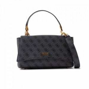 Gueess Noelle Crossbody Flap Bag With Box And Dust Bag Including Carry Bag (Black Black)