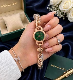 Michael l Kors Lennox Rosegold Green Dial