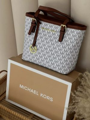 Michael kor Jet Set Travel Extra-Small Logo Top-Zip Tote Bag with box 6633