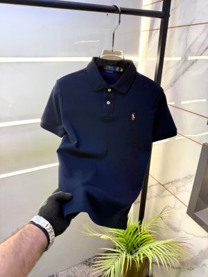 Ralp Lauren Navy Polo Premium Collar Neck T-shirt F3834-NY