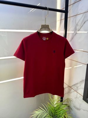 Ralp_Lauren Maroon Round Neck Embroidery Logo Premium Polo T-shirt F5070-MA