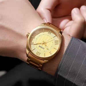 Guess Arc Champagne Round Dial Analog watch