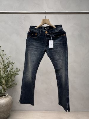 True Religio n Dark Shade Premium Imported Stretchable Lycra Fabric Boot Cut Denim with Back Flap pocket Design Zipper Style 3377