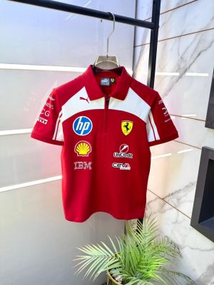 Pum x Ferrari Edition Polo Premium Red Collar Neck T-shirt F5129-RE