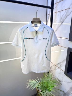 Pum x Mercedes AMG Edition White Polo Premium Collar Neck T-shirt F5129-WH
