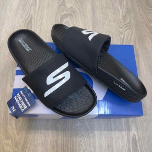 Skecher.s Hyper Burst Go Recover ArchFit Premium Black White Flip-Flop