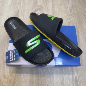 Skecher.s Hyper Burst Go Recover ArchFit Premium Black Green Flip-Flop