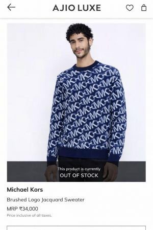 MK_Full Monogram imported Sweatshirt Navy