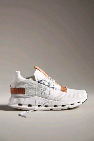 On Running Cloudnova trainers in white and brown pearl 193