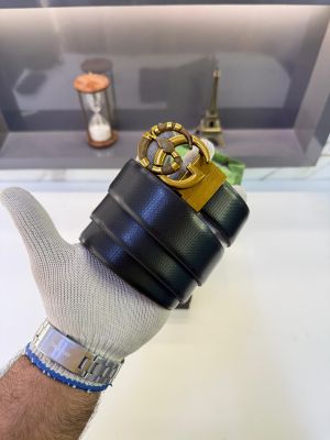 Gucc_Gold Black Premium Quality Reversible Belt Fa 1301