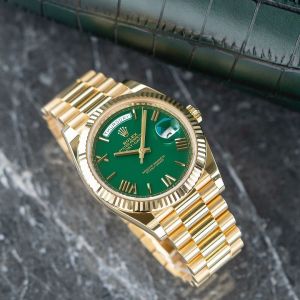 Rolee_x Oyster Perpetual Day Date 40 Battery Gold-Green