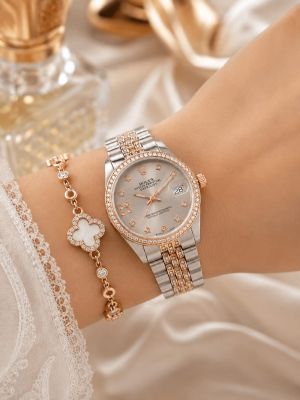 Roleex Women Date Just Diamond Two Tone