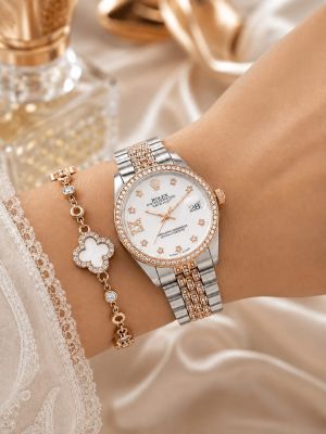 Roleex Women Date Just Diamond Two Tone