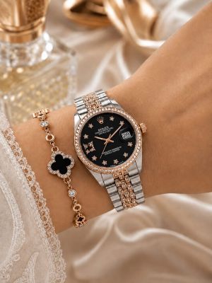 Roleex Women Date Just Diamond Two Tone