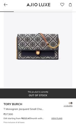 Torry Burch T Monogram Jacquard Navy Crossbody Chain Wallet With OG Box Dust Cover 405 Navy
