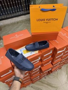 Lv Loui Vuitton Moccasin Driver Loafer Navy 251125