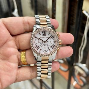 Michae_el Kors Lexington Chronograph womens 2 ton copper white