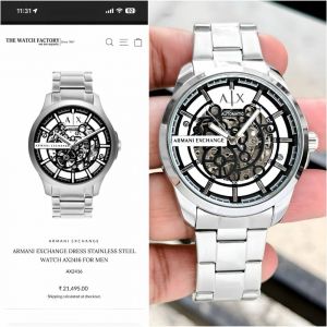 Armaann_i Exchange Ax2418 Hampton Automatic silver Black and white