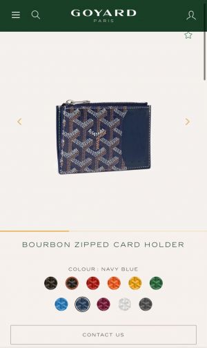 Goyarrd GO-1 Blue Bourbon Zip Card Case Wallet With Original Box & DustCover