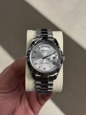 Seiko Oyster Perpetual Day Date Movment Like Automatic Silver-White
