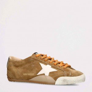 Golden goose True-Star tobacco-colored suede white star platinum heel tab 204