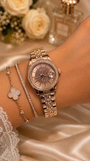 Roleex Women Oyster Perpetual Rosegold