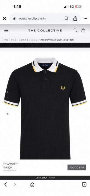 Fred Perry Chest Logo Polo T-shirt Black