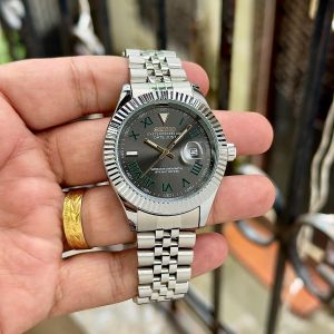 Seiko Date Just Roman Silver Grey Dial