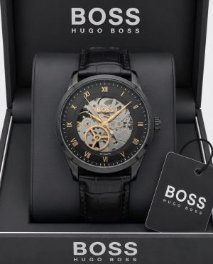 BOSS Principle Skeleton Mens Automatic black and gold