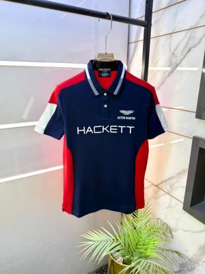 Aston Martin Hacket Navy Premium Collar Neck Polo T-shirt F5133-NY