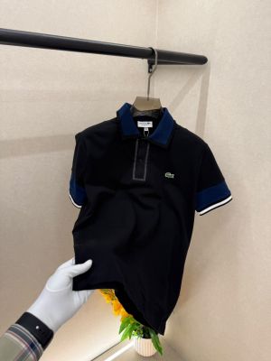 Lacost Black Polo Premium Collar Neck T-shirt F5030-B2