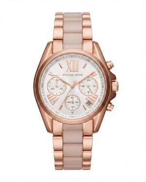 Michea_l kors bradeshaw two tone Rose Gold White Dial