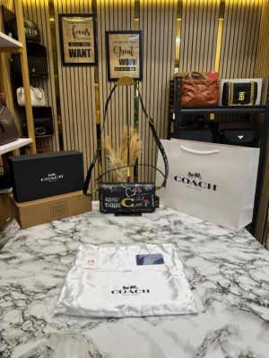 Coac Tabby Shoulder Bag Sketch Print With Double Og Box And Dust Bag Including Carry Bag (Black)