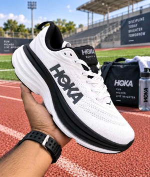 Hoka One Bondi 8 White Black