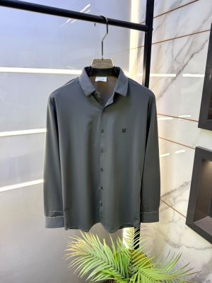 Burberr Importad Gray Premium Shirt With Brand Box Packing and Carry Bag F3995-GY