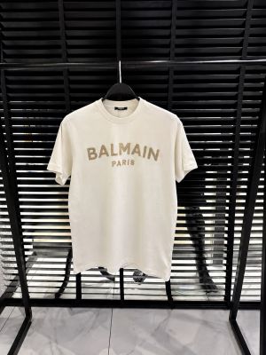 Balmai Middle Brand Print Round Neck T-shirt White