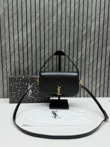 Ysl Voltaire 8868 Black-Gold Shoulder Crossbody Bag With Original Box