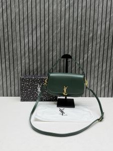 Ysl Voltaire 8868 Green-Gold Shoulder Crossbody Bag With Original Box