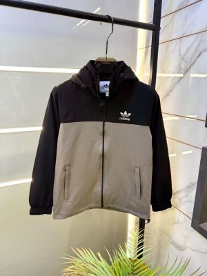 Adida Grey Imported Back Print Super Premium Wind Shetter Jacket F3377-GY